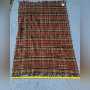 Samarkanda Di Lanerossi Plaid Fringe Blanket in Brown and Gray